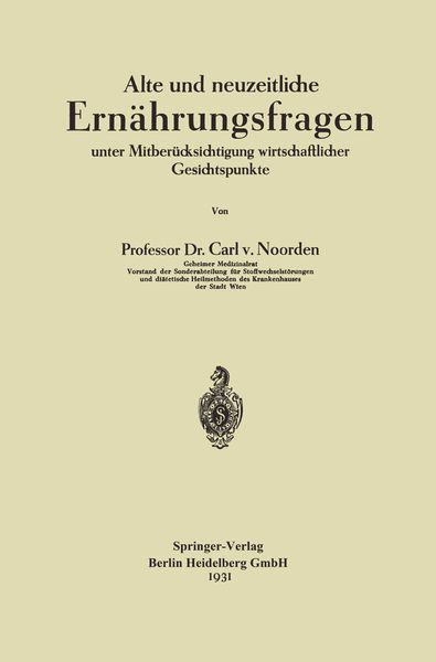 Produktbild: Alte und neuzeitliche Ern&auml;hrungsfragen