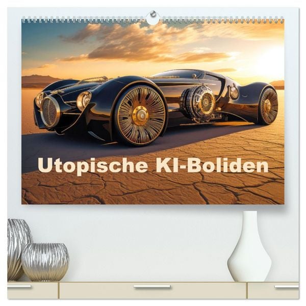 Produktbild: Utopische KI-Boliden (hochwertiger Premium Wandkalender 2026 DIN A2 quer), Kunstdruck in Hochglanz