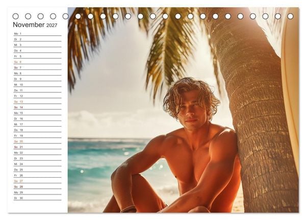 Produktbild: Hot Beach Boys (Tischkalender 2027 DIN A5 quer), CALVENDO Monatskalender