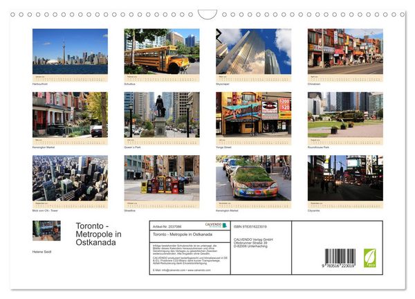 Produktbild: Toronto - Metropole in Ostkanada (Wandkalender 2026 DIN A3 quer), CALVENDO Monatskalender
