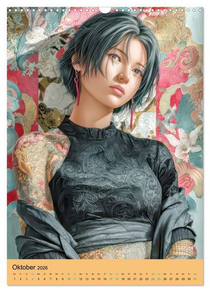 Produktbild: Taatoo Frauen - Inspiriert von der Manga-&Auml;sthetik (Wandkalender 2026 DIN A3 hoch), CALVENDO Monatskalender
