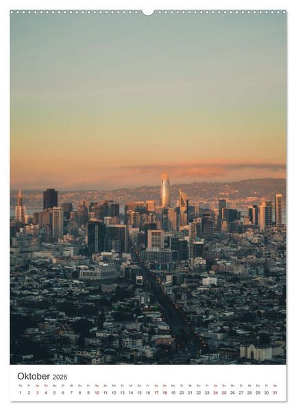 Produktbild: San Francisco - Cable Cars, Golden Gate Bridge und Lombard Street (Wandkalender 2026 DIN A2 hoch), CALVENDO Monatskalender