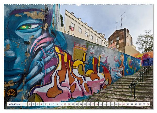 Produktbild: LISSABON GRAFFITI (Wandkalender 2026 DIN A2 quer), CALVENDO Monatskalender