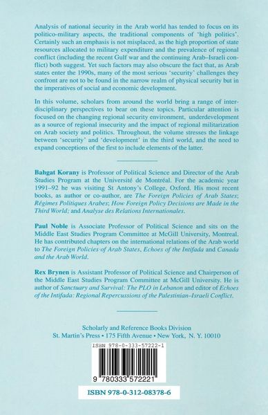 Produktbild: The Many Faces of National Security in the Arab World