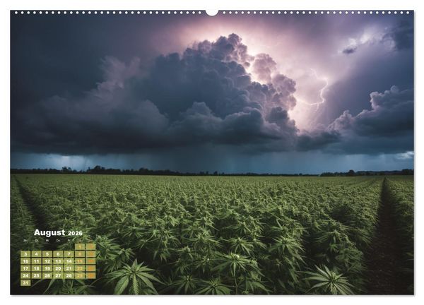 Produktbild: Wundersch&ouml;ne Cannabisfelder (hochwertiger Premium Wandkalender 2026 DIN A2 quer), Kunstdruck in Hochglanz