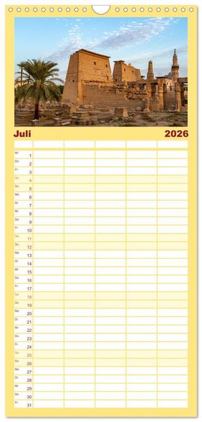 Produktbild: Familienplaner 2026 - Das Erbe der Pharaonen mit 5 Spalten (Wandkalender, 21 x 45 cm) CALVENDO