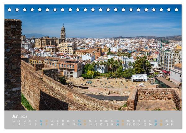 Produktbild: Malaga - andalusische Mittelmeerk&uuml;ste (Tischkalender 2026 DIN A5 quer), CALVENDO Monatskalender