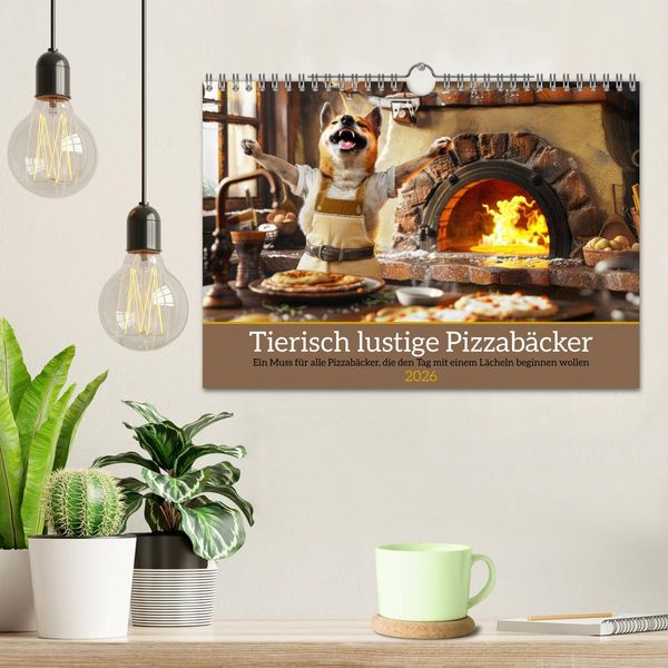 Produktbild: Tierisch lustige Pizzab&auml;cker (Wandkalender 2026 DIN A4 quer), CALVENDO Monatskalender