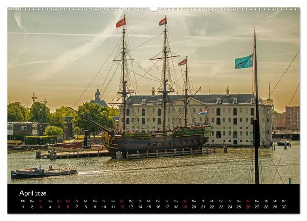 Produktbild: psychadelic Amsterdam - Stadtansichten zwischen Tag und Traum (Wandkalender 2026 DIN A2 quer), CALVENDO Monatskalender