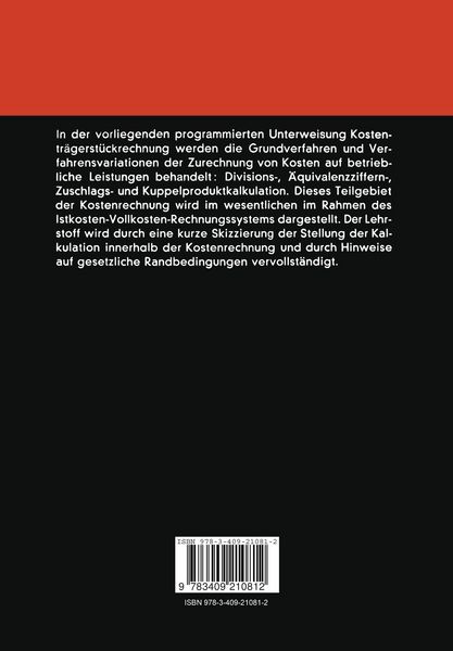 Kostenträgerstückrechnung (Kalkulationsverfahren)
