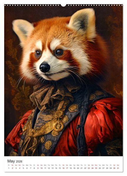 Produktbild: Animal Art - A collection of Renaissance paintings with animal motifs (High Quality Premium Wall Calendar 2026 DIN A2 portrait),CALVENDO 12 Month Wall Calendar