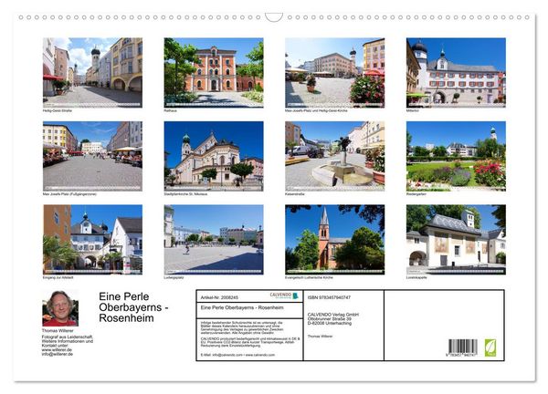 Produktbild: Eine Perle Oberbayerns - Rosenheim (Wandkalender 2026 DIN A2 quer), CALVENDO Monatskalender