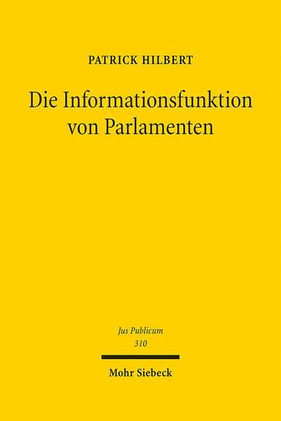 Produktbild: Hilbert, P: Informationsfunktion von Parlamenten