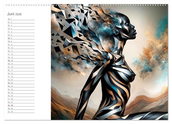 Produktbild: Tarnung und Illusion KI-Kunstvolle Verschmelzung von K&ouml;rper und Umgebung (hochwertiger Premium Wandkalender 2026 DIN A2 quer), Kunstdruck in Hochglanz