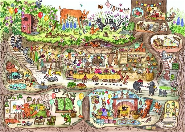 Produktbild: Im B&auml;renwald. Kaninchens Geburtstag. Puzzle mit 100 Teilen f&uuml;r Kinder ab 4 Jahre