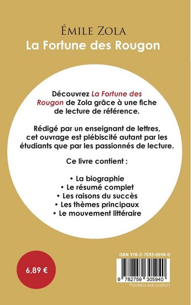 Produktbild: Fiche de lecture La Fortune des Rougon (&Eacute;tude int&eacute;grale)