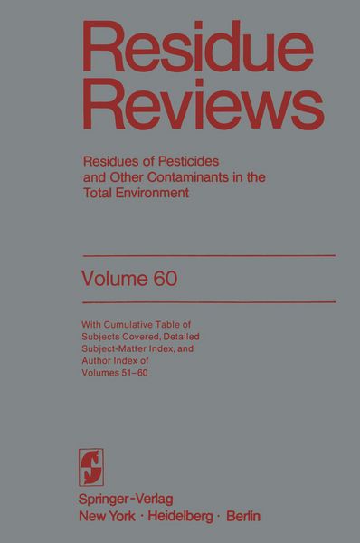 Produktbild: Residue Reviews