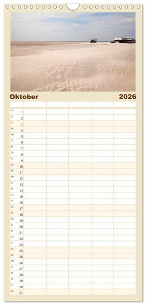 Produktbild: Familienplaner 2026 - Schleswig-Holstein - Nordfriesland mit 5 Spalten (Wandkalender, 21 x 45 cm) CALVENDO