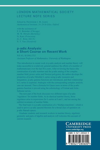 Produktbild: P-Adic Analysis