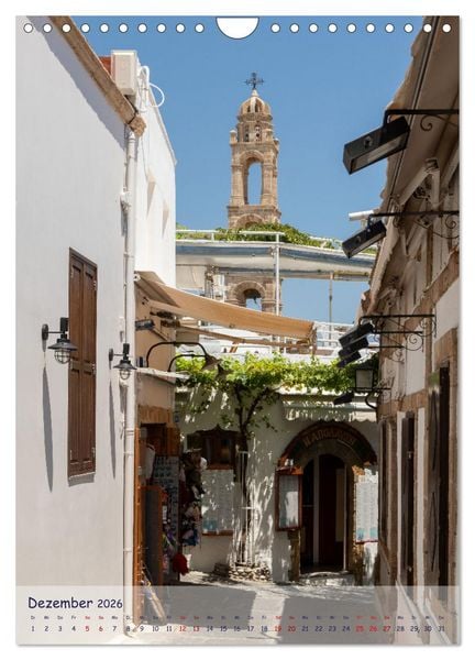 Produktbild: Ein Streifzug durch die Gassen der Insel Rhodos (Wandkalender 2026 DIN A4 hoch), CALVENDO Monatskalender