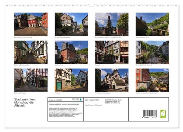 Produktbild: Stadtansichten, Monschau die Altstadt (hochwertiger Premium Wandkalender 2026 DIN A2 quer), Kunstdruck in Hochglanz