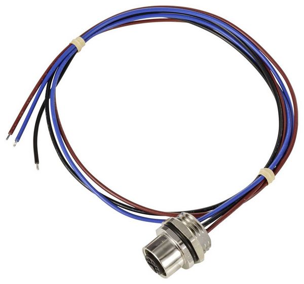 Produktbild: TRU COMPONENTS TC-12833212 Sensor/Aktor Einbaubuchse M12 Buchse, Einbau 0.5 m Polzahl Sensoren: 3 1 St.