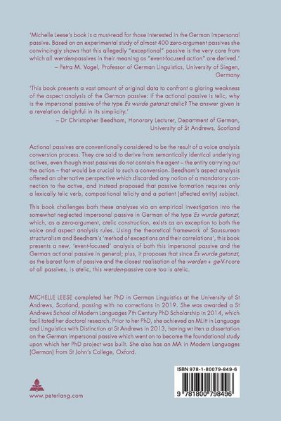 Produktbild: Form, Meaning and Aspect in the German Impersonal Passive