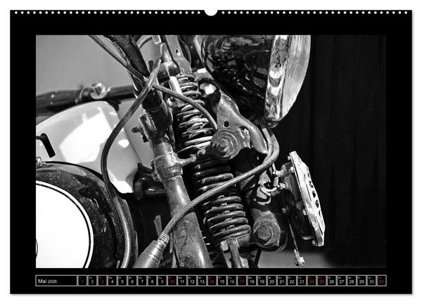 Produktbild: Harley Davidson WLA 750 in Schwarzweiss (Wandkalender 2026 DIN A2 quer), CALVENDO Monatskalender