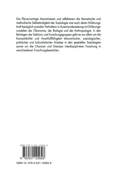 Produktbild: Soziologie im Konzert der Wissenschaften