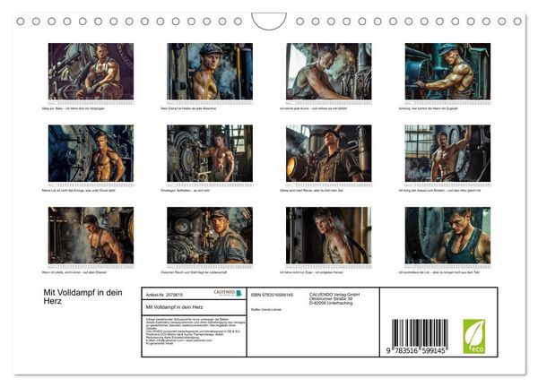 Produktbild: Mit Volldampf in dein Herz (Wandkalender 2026 DIN A4 quer), CALVENDO Monatskalender