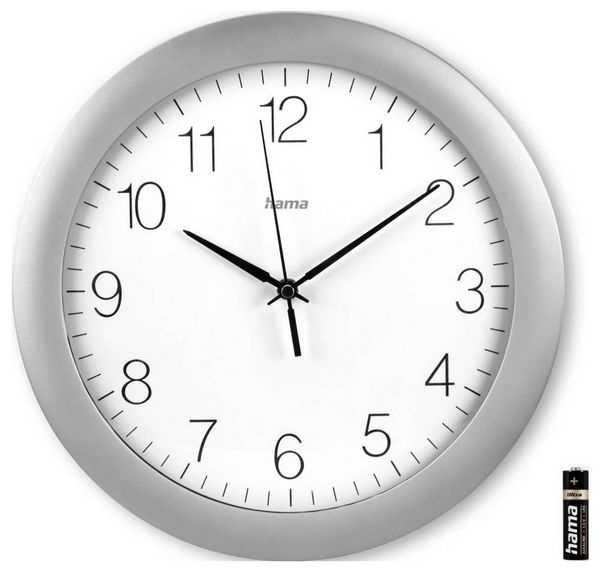 Produktbild: Hama 00185872 Funk Wanduhr 30cm x 300mm x 300mm x 52mm Silber