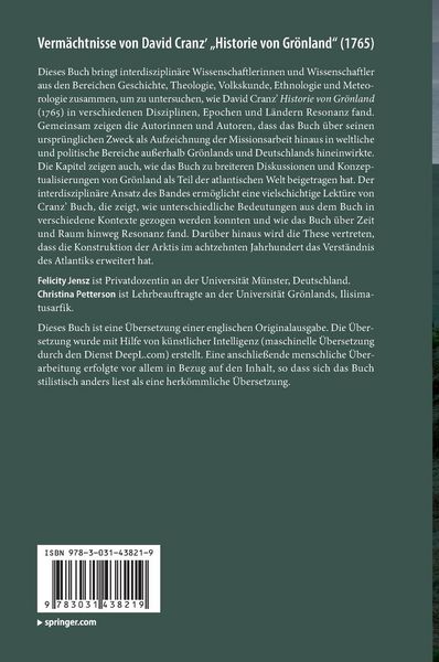 Produktbild: Verm&auml;chtnisse von David Cranz' "Historie von Gr&ouml;nland" (1765)