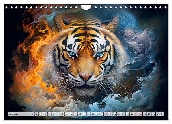 Produktbild: Jahr des Tigers - Portr&auml;ts des chinesischen Tierkreiszeichens (Wandkalender 2026 DIN A4 quer), CALVENDO Monatskalender