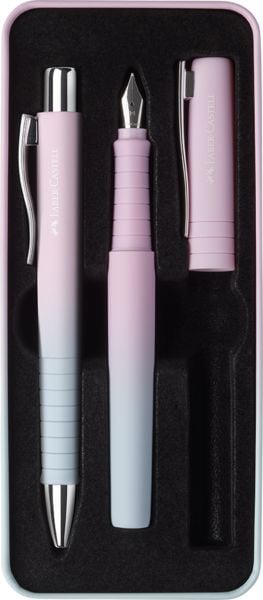Produktbild: Faber-Castell Geschenkset F&uuml;ller + Kugelschreiber Poly Ball Pen blushing sky