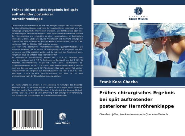 Produktbild: Fr&uuml;hes chirurgisches Ergebnis bei sp&auml;t auftretender posteriorer Harnr&ouml;hrenklappe