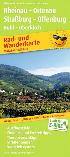 Produktbild: Publicpress Rad- und Wanderkarte Rheinau, Ortenau, Stra&szlig;burg, Offenburg, B&uuml;hl, Oberkirch 1:50.000