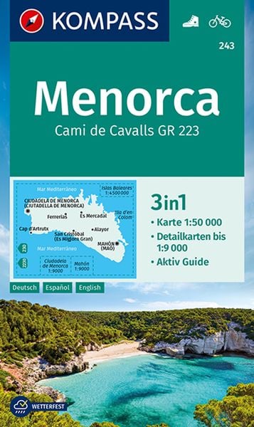KOMPASS Wanderkarte 243 Menorca 1:50.000, Sonstige von , Kompass-Karten, 9783990443828