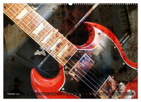 Produktbild: Gitarren - Grunge Style (Wandkalender 2026 DIN A2 quer), CALVENDO Monatskalender