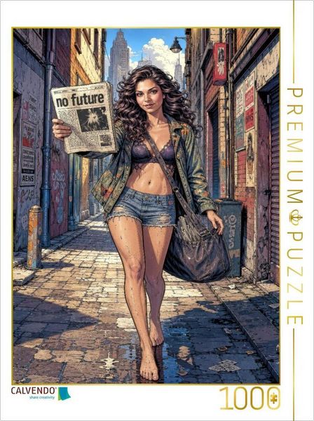 CALVENDO Puzzle Suchende Espoir: Ein kleiner Lichtblick in den Straßenschluchten. | 1000 Teile Lege-Größe 64 × 48 cm Foto-Puzzle für glückliche Stunden