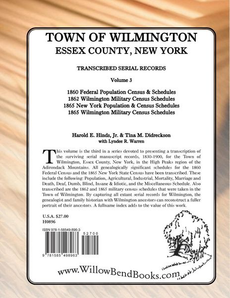 Produktbild: Town of Wilmington, Essex County, New York, Transcribed Serial Records, Volume 3