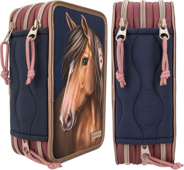 Produktbild: Miss Melody 3 Fach Federtasche Mit Stepp NIGHT HORSES