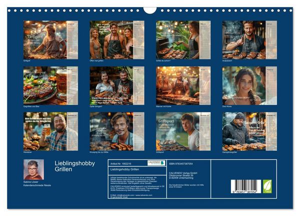 Produktbild: Lieblingshobby Grillen (Wandkalender 2026 DIN A3 quer), CALVENDO Monatskalender