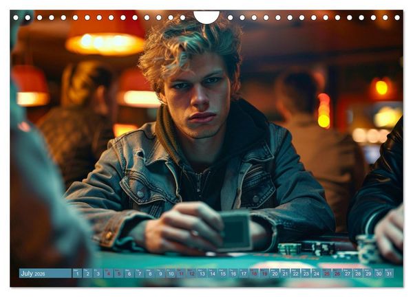 Produktbild: Texas Hold'em Poker Faces (Wall Calendar 2026 DIN A4 landscape), CALVENDO 12 Month Wall Calendar
