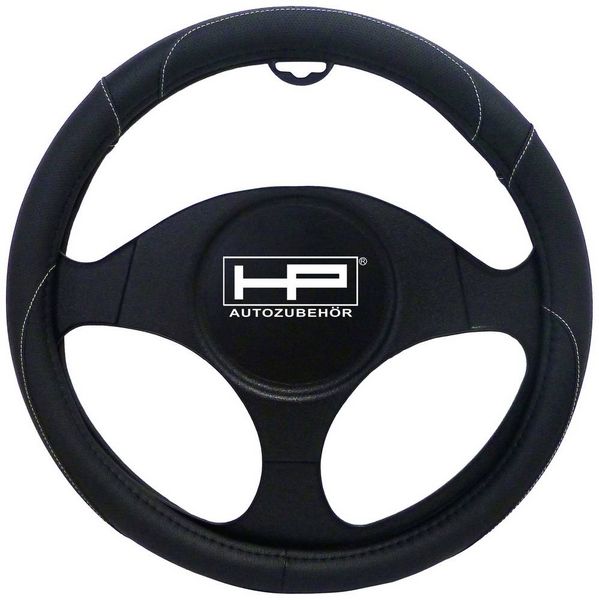 Produktbild: HP Autozubeh&ouml;r Lenkradbezug (&Oslash; x H) 39cm x 4cm Polyurethan (PU) Schwarz 37 - 39cm