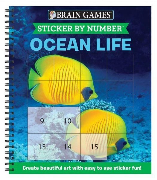 Produktbild: Brain Games - Sticker by Number: Ocean Life (Easy - Square Stickers)