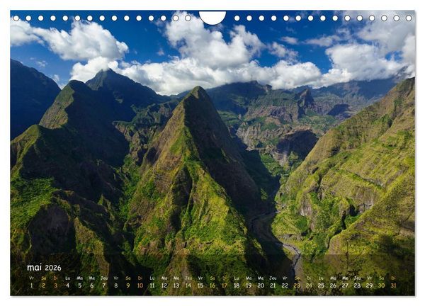 Produktbild: La R&egrave;union - C&ocirc;tes fantastiques et paysage montagneux (Calendrier mural 2026 DIN A4 vertical), CALVENDO calendrier mensuel
