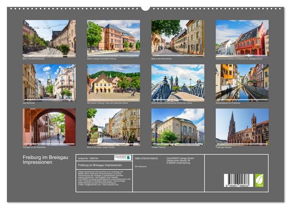 Produktbild: Freiburg im Breisgau Impressionen (hochwertiger Premium Wandkalender 2026 DIN A2 quer), Kunstdruck in Hochglanz