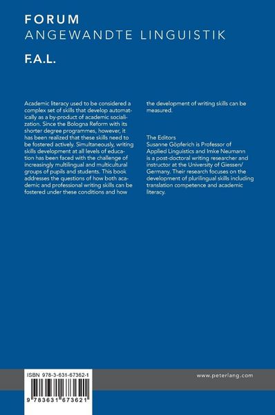 Produktbild: Developing and Assessing Academic and Professional Writing Skills