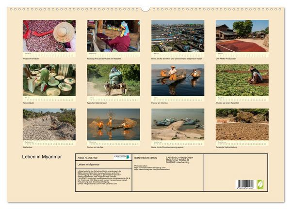 Produktbild: Leben in Myanmar (Wandkalender 2026 DIN A2 quer), CALVENDO Monatskalender