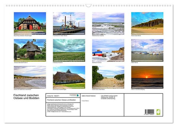Produktbild: Fischland zwischen Ostsee und Bodden (Wandkalender 2026 DIN A2 quer), CALVENDO Monatskalender